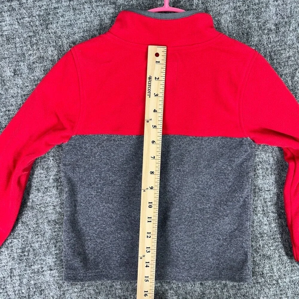 OshKosh B'gosh Quarter Zip Fleece Pullover‎ Colorblock Red Gray 5 Kids Boys